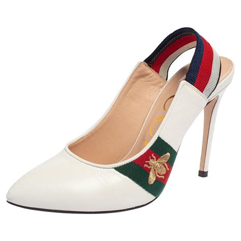 gucci sylvie slingback pump|gucci block heel pumps.